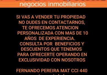 SI VAS A VENDER TU PROPIEDAD NO DUDES EN CONTACTARNOS